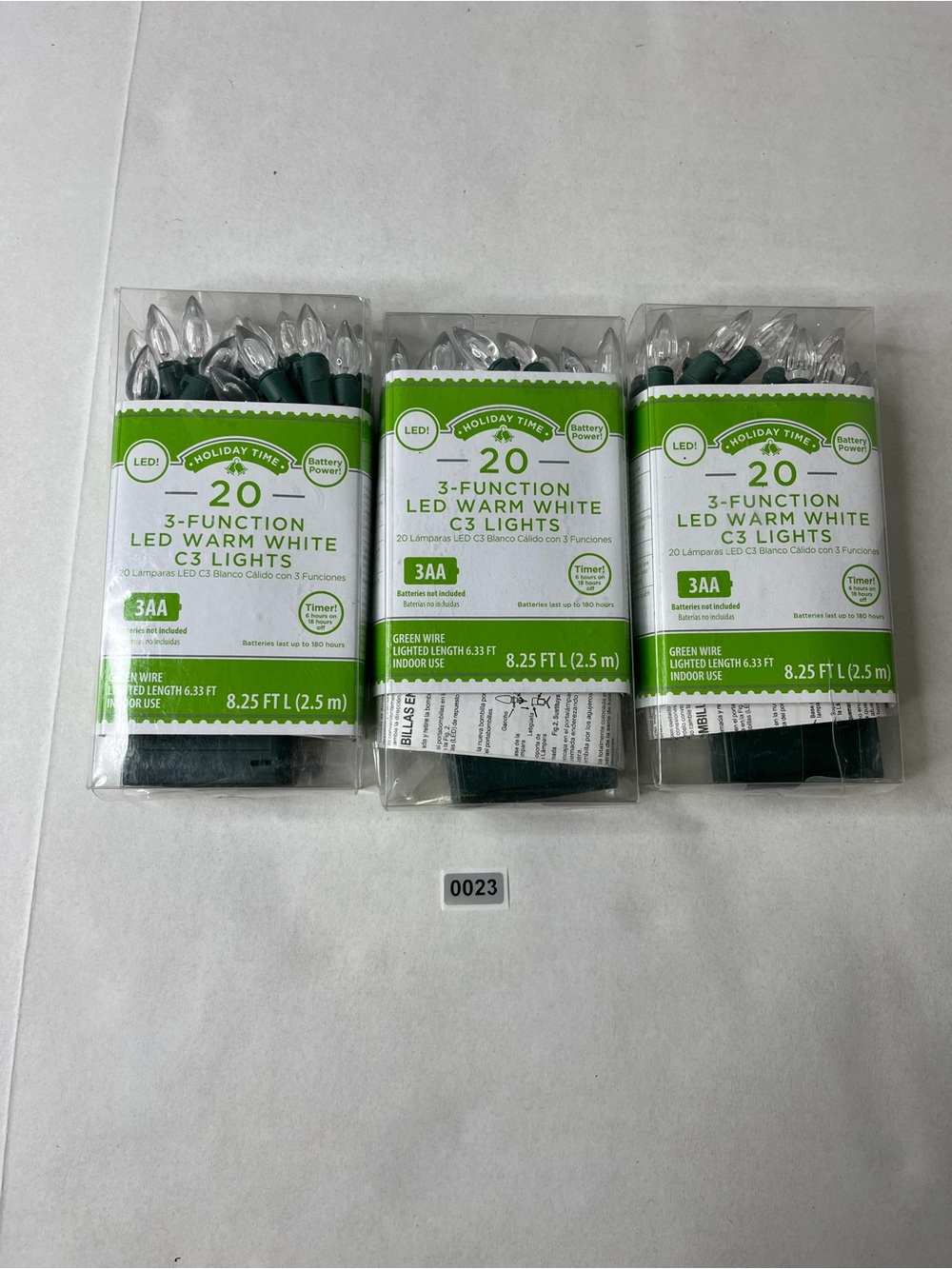 Holiday Time Warm White C3 LED String Lights - Green Wire 3- boxes